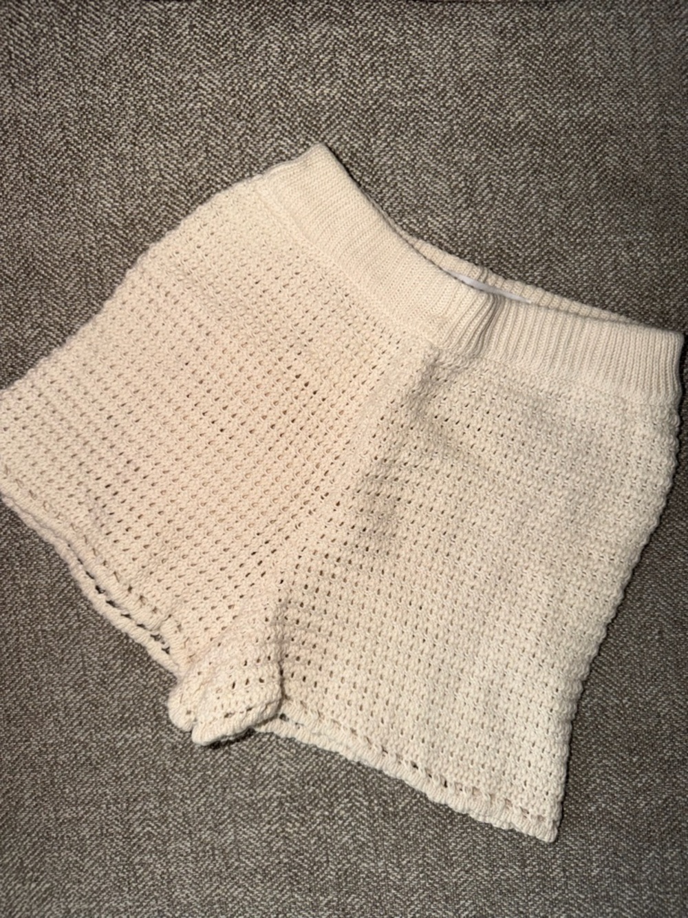 Zara Cream Crochet Knit Kids Shorts